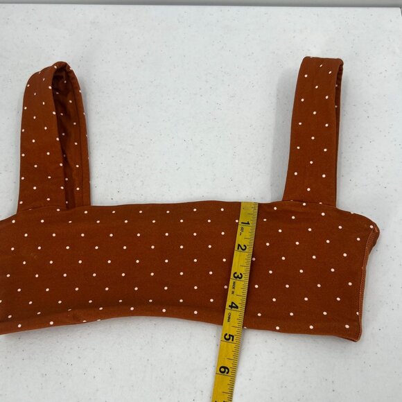 WeWoreWhat S Polka Dot Rust Square Neck Bralette Top - Picture 6 of 8